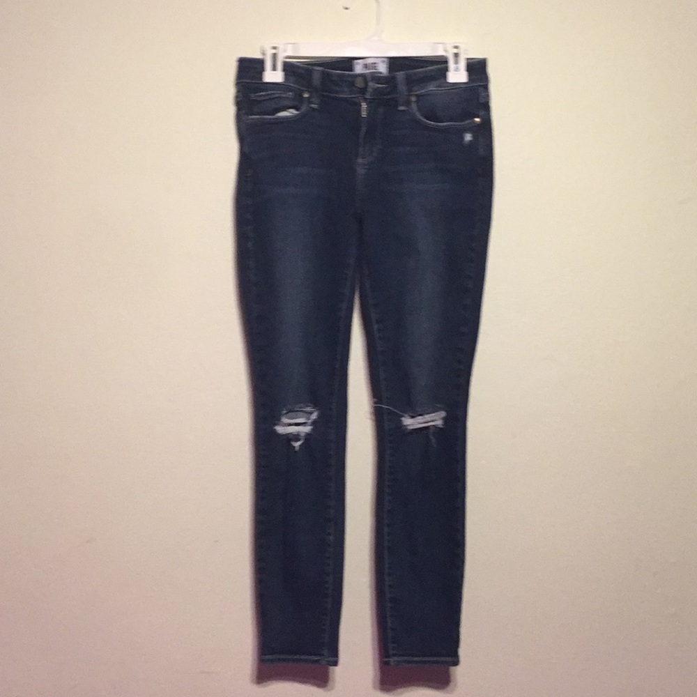 Paige distressed skinny jeans